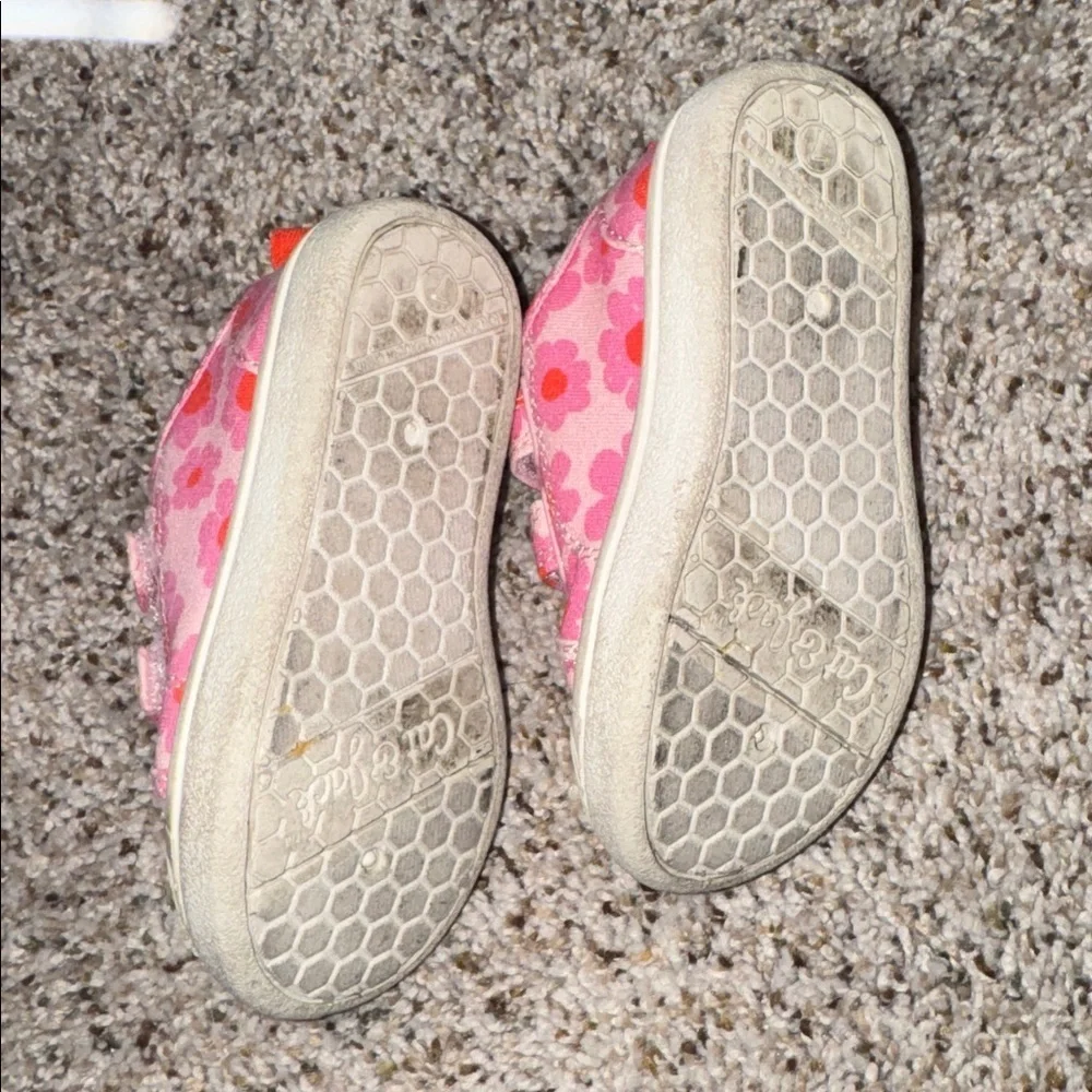 Cat & Jack Pink and Orange Floral Sneakers